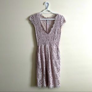 Aritzia Tobias Lace Mini Dress in Mauve